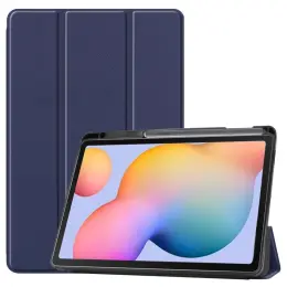 Samsung Galaxy Tab S6 Lite - Tri-Fold Fodral Med Pennhållare - Mörk Blå