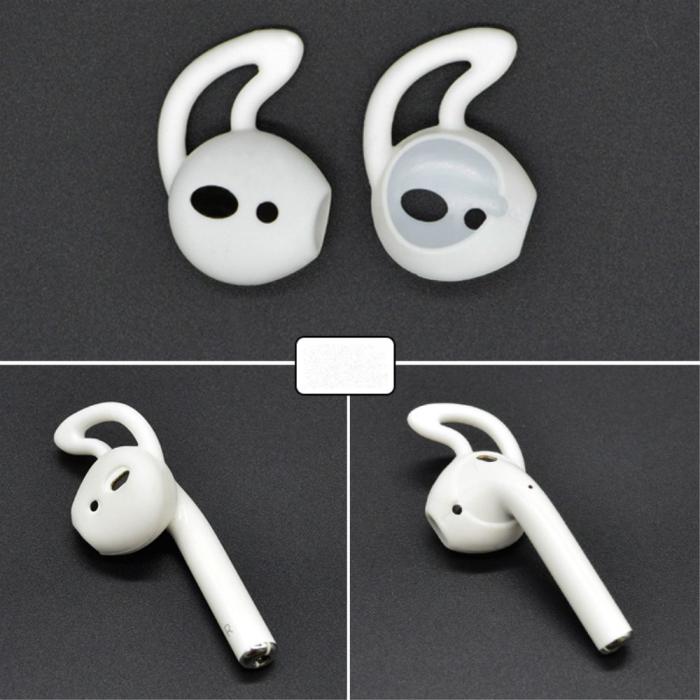 Bild 1, Silikon Öronkrokar För AirPods - Vit