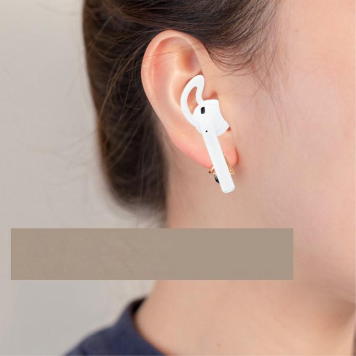 Bild 4, Silikon Öronkrokar För AirPods - Vit