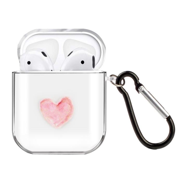 Bild 1, AirPods Skal Med Krok - Hjärta