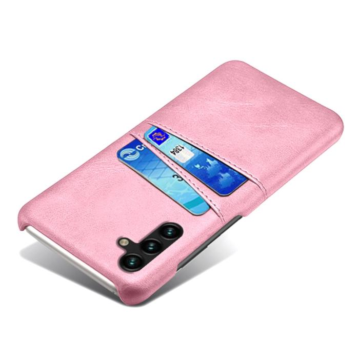 Bild 3, KSQ Samsung Galaxy A54 5G Skal Läderbelagt Kortfack Roséguld