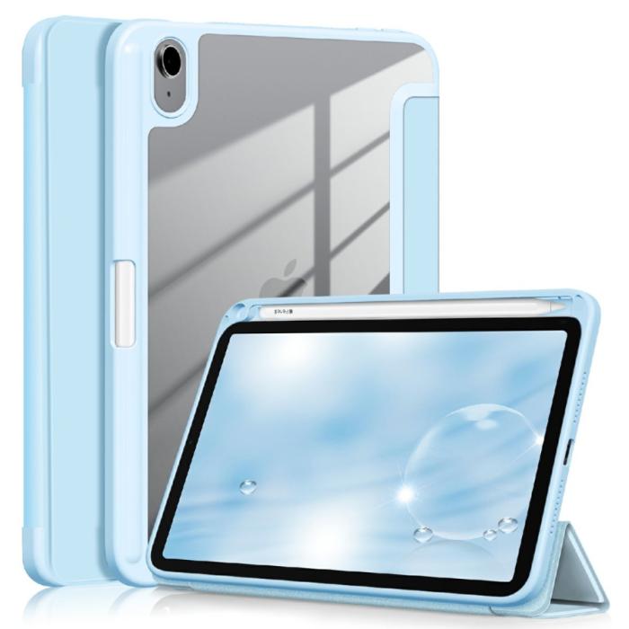 Bild 1, iPad Mini 2024/2021 Fodral Tri-Fold Hybrid Pennhållare Sky Blue