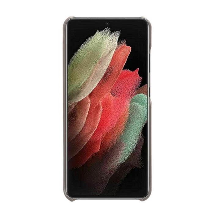 Bild 2, KSQ Samsung Galaxy S22 Ultra Skal Lädertäckt Grå