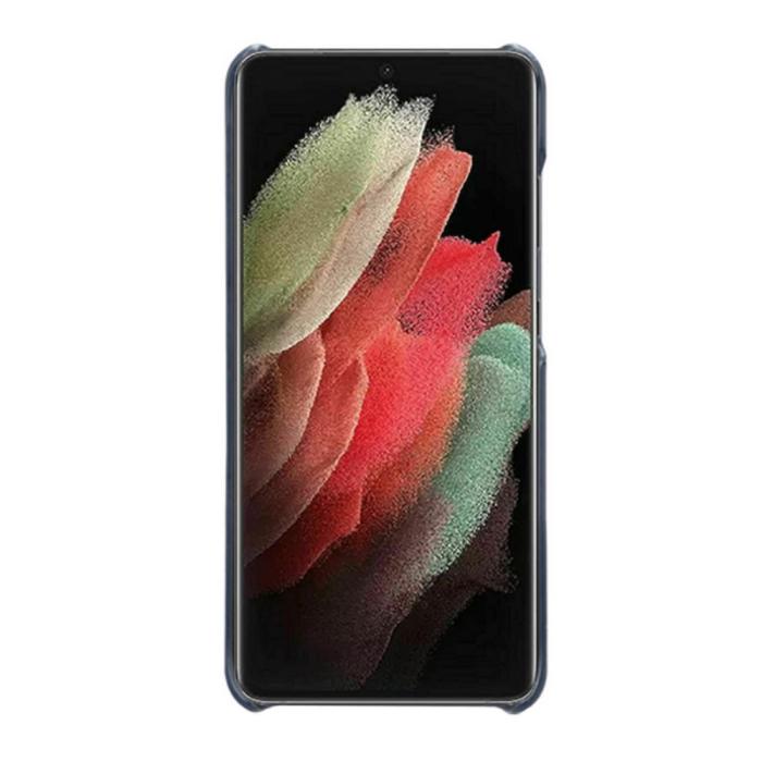 Bild 2, KSQ Samsung Galaxy S22 Ultra Skal Lädertäckt Blå