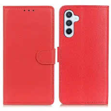 Samsung Galaxy A37 5G Fodral Litchi L&auml;der R&ouml;d
