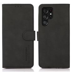 KHAZNEH Samsung Galaxy S25 Ultra Fodral Retro L&auml;der Svart