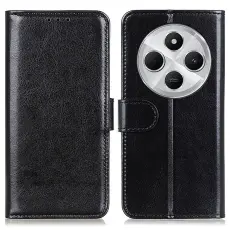 Xiaomi Redmi 14C Pl&aring;nboksfodral Crazy Horse L&auml;der Svart