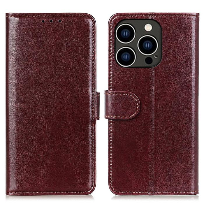 Bild 1, iPhone 16 Pro Fodral Läder Crazy Horse Brun