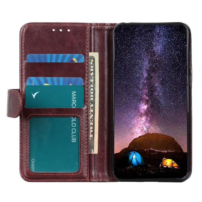 Bild 2, iPhone 16 Pro Fodral Läder Crazy Horse Brun