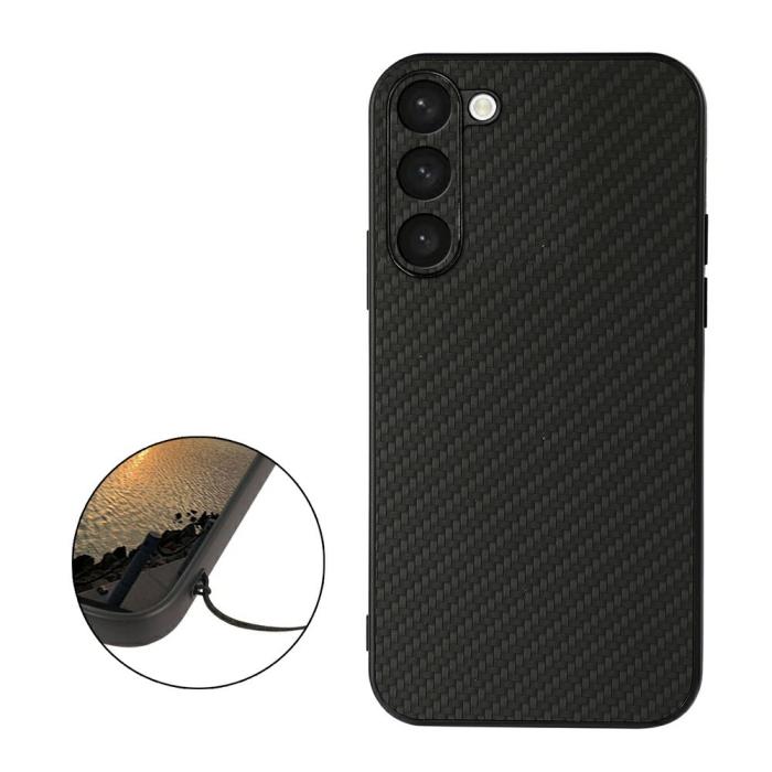 Bild 2, Samsung Galaxy S23 Plus Skal Kolfiber Textur Svart