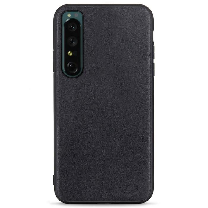 Bild 1, Sony Xperia 1 IV Skal Äkta Läder Hybrid Svart
