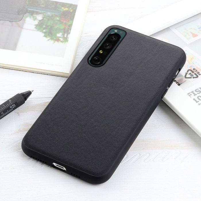 Bild 3, Sony Xperia 1 IV Skal Äkta Läder Hybrid Svart