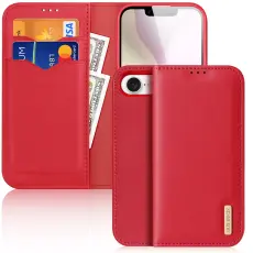 DUX DUCIS iPhone 17e / 16e Fodral HIVO &Auml;kta L&auml;der R&ouml;d