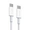 NORTHJO 1m 100W PD USB-C - USB-C Snabbladdnings Kabel Vit