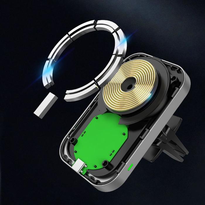 Bild 4, Tech-Protect 15W 360 Trådlös Billaddare MagSafe Svart