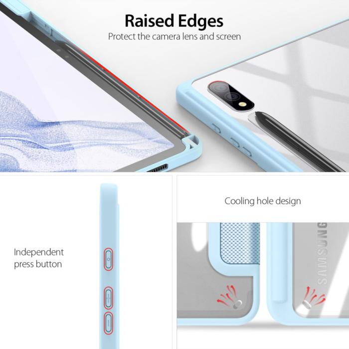 Bild 3, DUX DUCIS Galaxy Tab S9 Plus Fodral TOBY Tri-Fold Blå