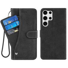 Samsung Galaxy S26 Ultra Fodral Multifunktionellt L&auml;der Svart