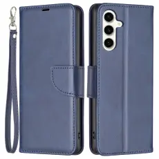 Samsung Galaxy S24 FE Fodral Läder Mörk Blå
