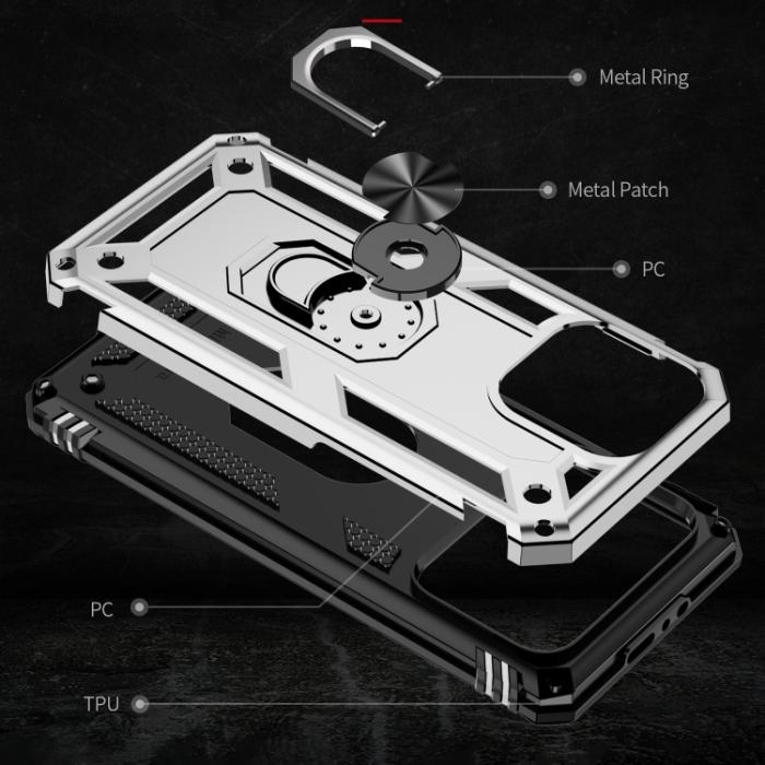 Bild 5, iPhone 15 Pro Skal Hybrid Armor Ring Silver