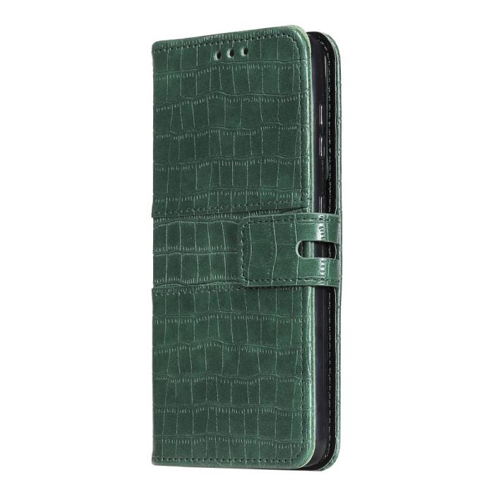 Bild 4, Samsung Galaxy S21 Plus - Krokodil Textur Läder Fodral - Grön