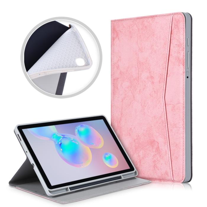 Bild 1, Samsung Galaxy Tab S6 Lite - Fodral Med Frontficka Och Pennhållare - Rosa