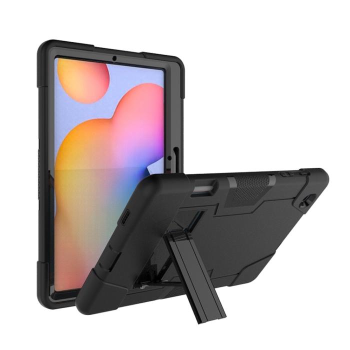 Bild 4, Samsung Galaxy Tab S6 Lite - Shockproof Hybrid Skal Med Kickstand - Svart