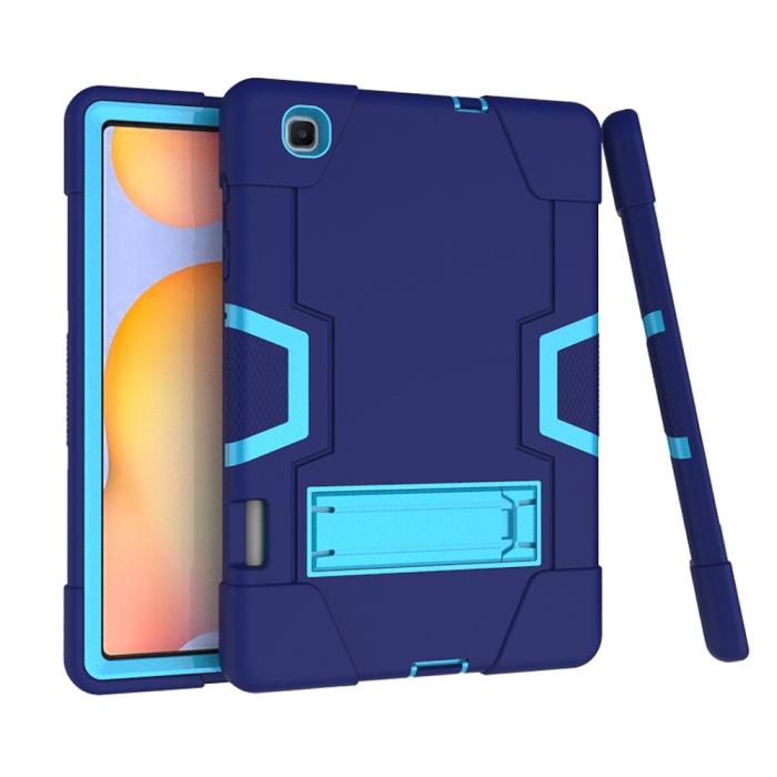 Bild 5, Samsung Galaxy Tab S6 Lite - Shockproof Hybrid Skal Med Kickstand - Blå/Ljus Blå