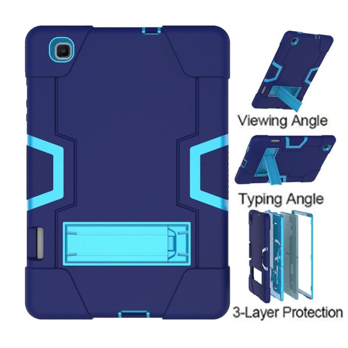 Bild 6, Samsung Galaxy Tab S6 Lite - Shockproof Hybrid Skal Med Kickstand - Blå/Ljus Blå