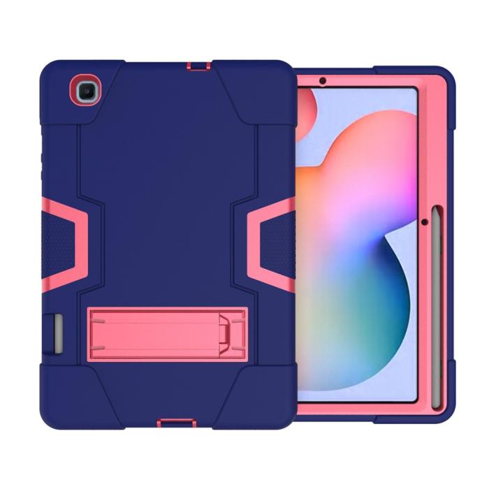 Bild 1, Samsung Galaxy Tab S6 Lite - Shockproof Hybrid Skal Med Kickstand - Blå/Rosa