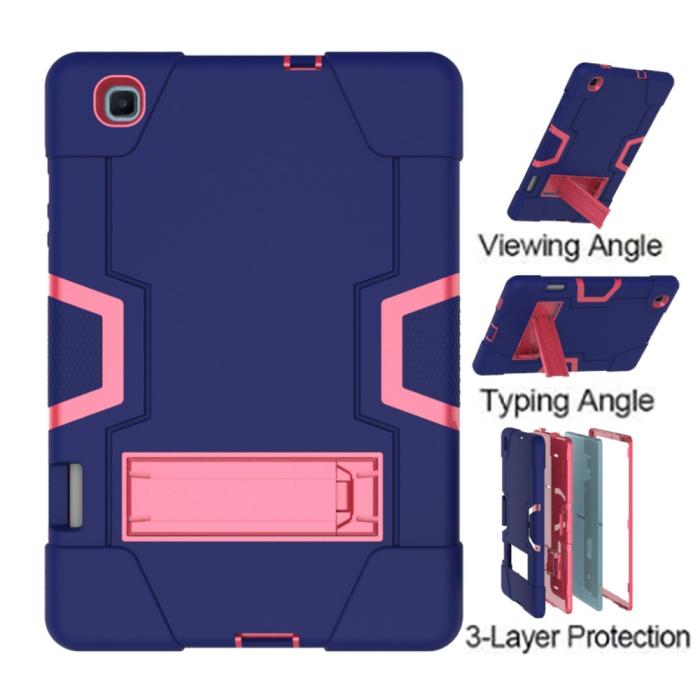 Bild 6, Samsung Galaxy Tab S6 Lite - Shockproof Hybrid Skal Med Kickstand - Blå/Rosa