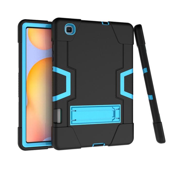 Bild 5, Samsung Galaxy Tab S6 Lite - Shockproof Hybrid Skal Med Kickstand - Svart/Blå