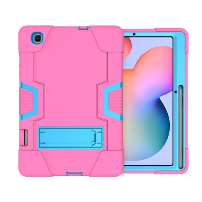 Bild 1, Samsung Galaxy Tab S6 Lite - Shockproof Hybrid Skal Med Kickstand - Rosa/Blå