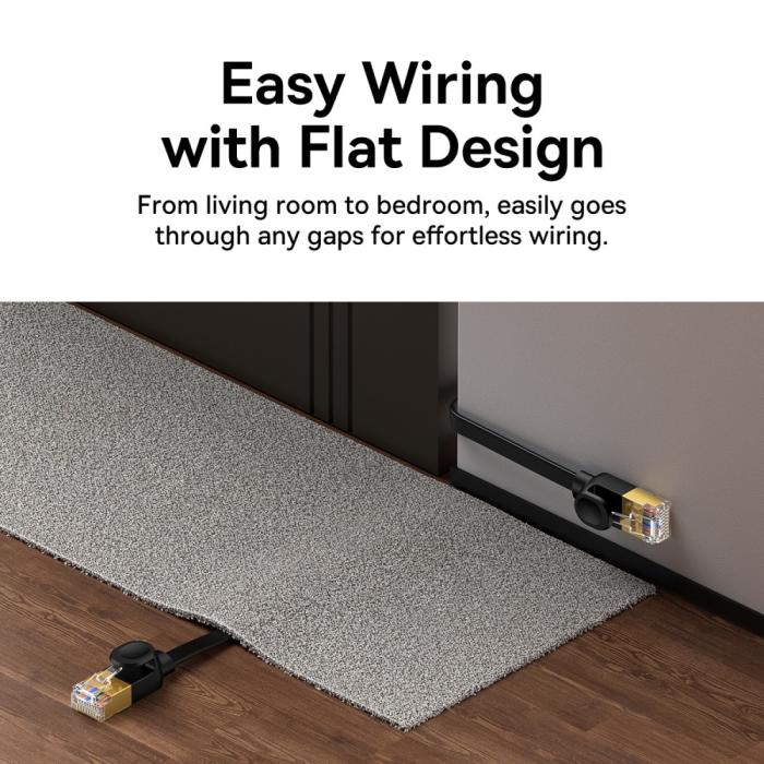 Bild 4, BASEUS 5 m Cat7 RJ45 Nätverkskabel Svart