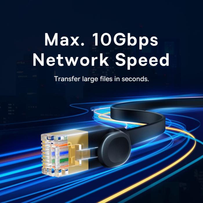 Bild 5, BASEUS 5 m Cat7 RJ45 Nätverkskabel Svart