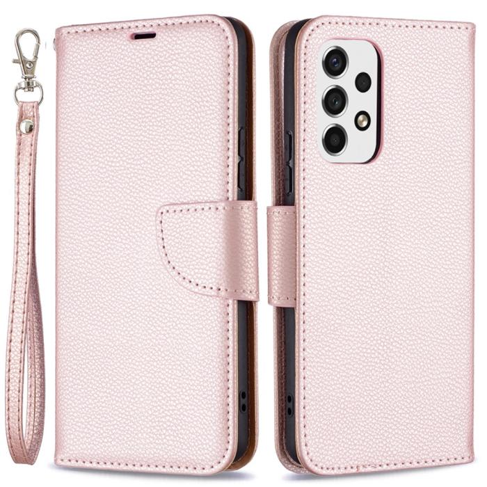 Bild 1, Samsung Galaxy A53 5G Fodral Litchi Shark Läder Roséguld