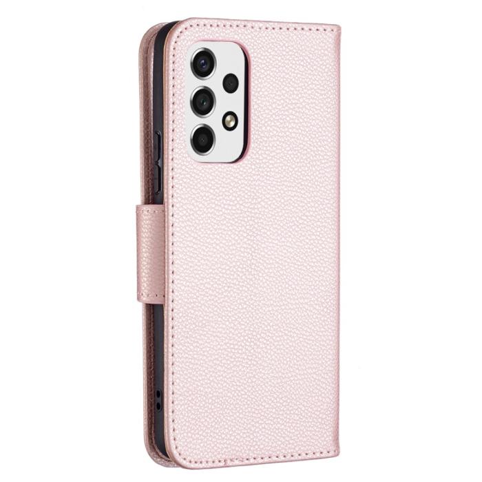 Bild 3, Samsung Galaxy A53 5G Fodral Litchi Shark Läder Roséguld