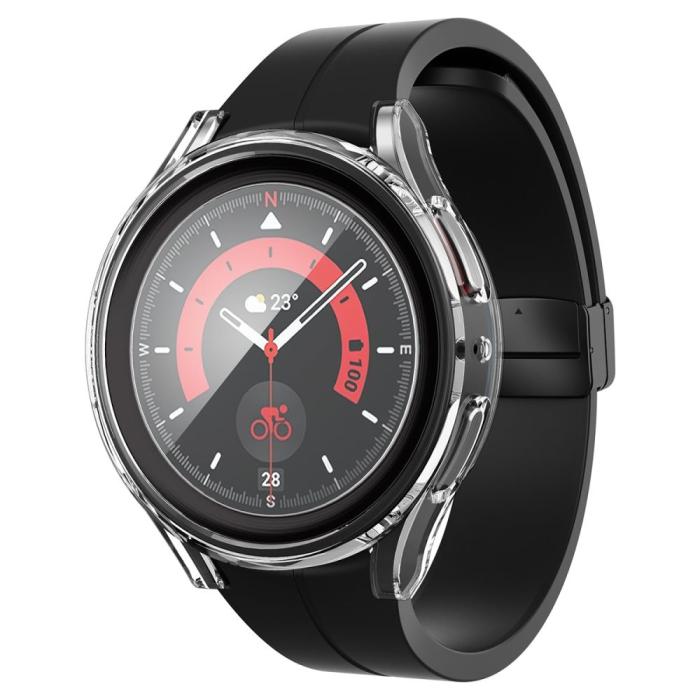 Bild 2, Spigen Galaxy Watch 5 Pro 45mm Skal Thin Fit / Härdat Glas Transparent