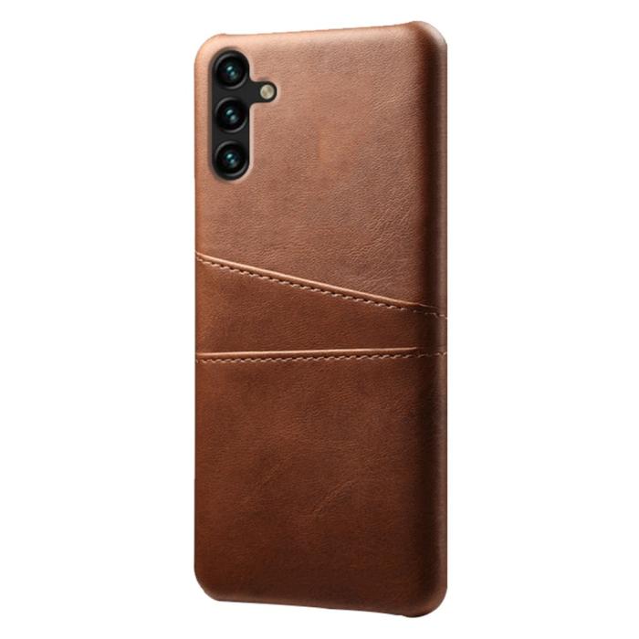 Bild 2, KSQ Samsung Galaxy A54 5G Skal Läderbelagt Kortfack Brun