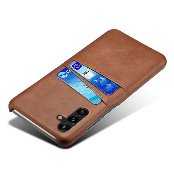 Bild 3, KSQ Samsung Galaxy A54 5G Skal Läderbelagt Kortfack Brun