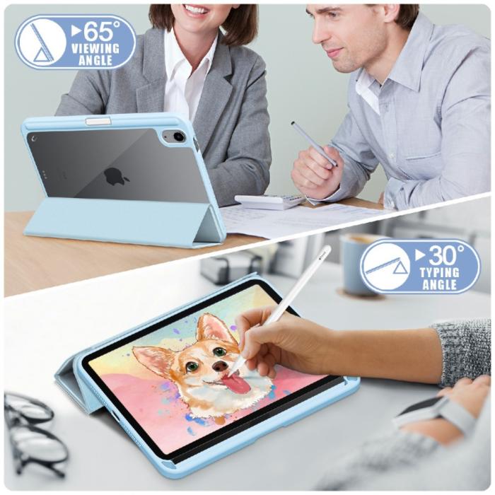 Bild 4, iPad Mini 2024/2021 Fodral Tri-Fold Hybrid Pennhållare Sky Blue