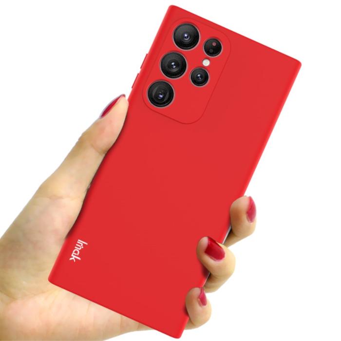Bild 5, IMAK Samsung Galaxy S22 Ultra Skal Skin Touch TPU Röd