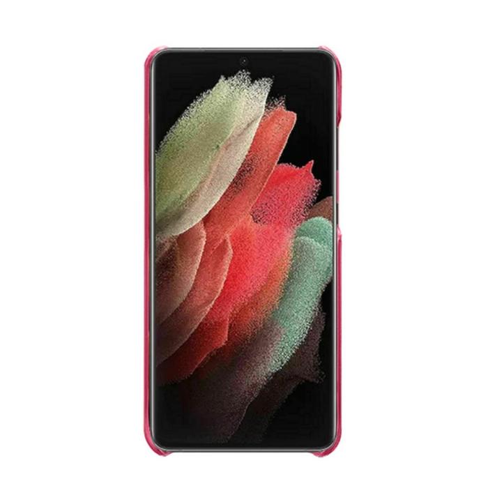 Bild 2, KSQ Samsung Galaxy S22 Ultra Skal Lädertäckt Rosa