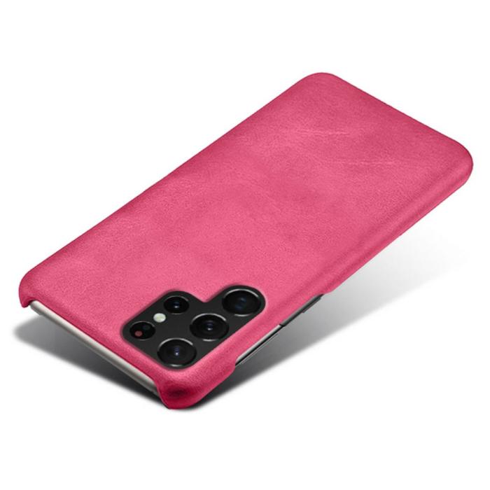Bild 3, KSQ Samsung Galaxy S22 Ultra Skal Lädertäckt Rosa