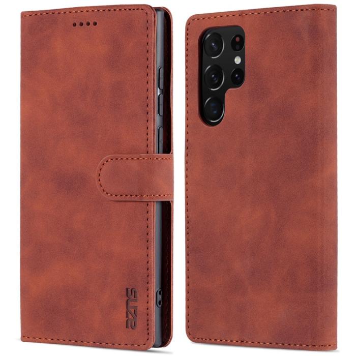 Bild 1, AZNS Samsung Galaxy S22 Ultra Fodral Läder Brun
