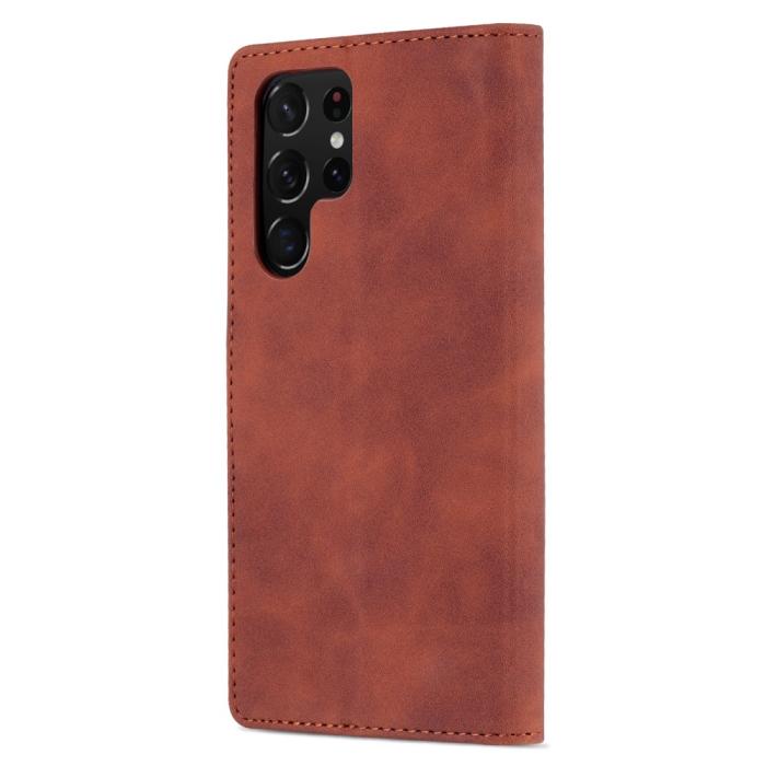 Bild 3, AZNS Samsung Galaxy S22 Ultra Fodral Läder Brun