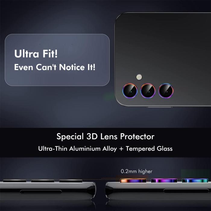Bild 5, ENKAY Galaxy A57 / A37 5G Linsskydd Härdat Glas Blå