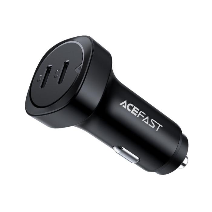 Bild 3, Acefast 72W PD PPS QC Billaddare 2x USB-C Svart