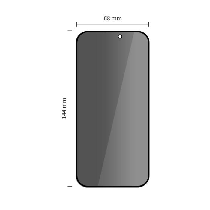 Bild 3, Tech-Protect iPhone 16 / 15 2-PACK Skärmskydd Quick Set Spy+ Privacy