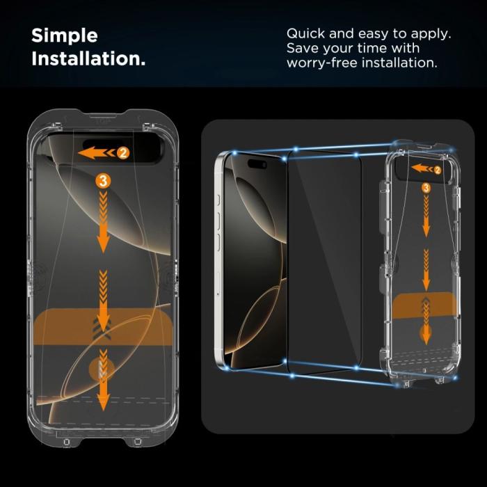 Bild 5, Tech-Protect iPhone 16 / 15 2-PACK Skärmskydd Quick Set Spy+ Privacy