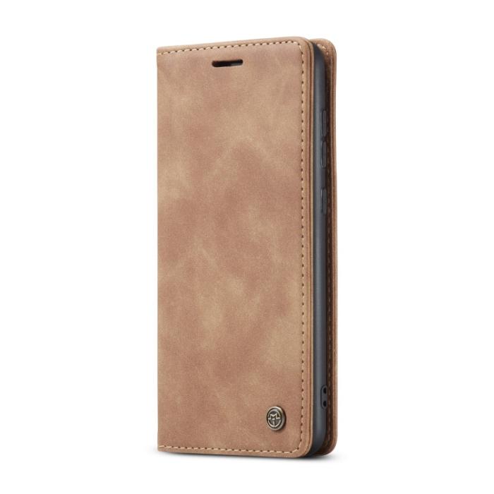 Bild 2, CASEME Samsung Galaxy S21 FE Fodral Retro Flip Läder Brun
